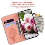 Peňaženkové kožené puzdro Butterfly Rose Embossed na Moto G73 5G - Ružová