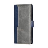 Peňaženkové kožené puzdro Side Buckle na Honor X8a - Modrá a šedá