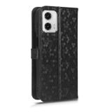 Peňaženkové kožené puzdro Honeycomb Dot na Moto G73 5G - Čierna
