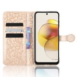 Peňaženkové kožené puzdro Honeycomb Dot na Moto G73 5G - Zlatá