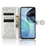 Peňaženkové kožené puzdro 4G Honeycomb na Motorola Moto G72 - Strieborná