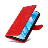 Peňaženkové kožené puzdro Slnečnica na Honor X8a - Červená