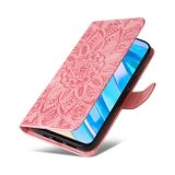 Peňaženkové kožené puzdro Slnečnica na Honor X8a - Ružová