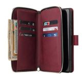 Peňaženkové kožené puzdro Wallet Bag na Xiaomi Redmi Note 12 Pro 5G – Vínovo Červená