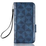 Peňaženkové kožené puzdro Triangle na Samsung Galaxy Z Fold4 - Modrá