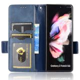 Peňaženkové kožené puzdro Triangle na Samsung Galaxy Z Fold4 - Modrá