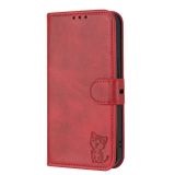 Peňaženkové kožené puzdro HAPPY CAT na Xiaomi 13 – Červená
