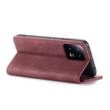 Peňaženkové kožené puzdro CaseMe na Xiaomi 13 – Vínovo červená