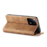 Peňaženkové kožené puzdro CaseMe na Xiaomi 13 – Hnedá