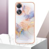 Gumený kryt Electroplating na Oppo A58 5G - White Marble