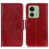 Peňaženkové kožené puzdro Nappa na Motorola Edge 40 - Červená