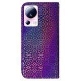 Peňaženkové 3D puzdro Colorful na Xiaomi 13 Lite - Fialová