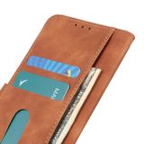 Peňaženkové kožené puzdro KHAZNEH Retro Texture na Samsung Galaxy A05s - Hnedá