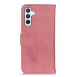 Peňaženkové kožené puzdro KHAZNEH Cowhide Texture na Samsung Galaxy A05s - Ružová