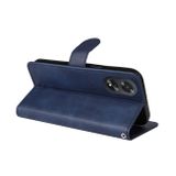 Peňaženkové kožené puzdro Calf Texture na Oppo A38 - Modrá