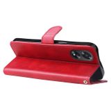 Peňaženkové kožené puzdro Calf Zipper na Oppo A38 - Červená