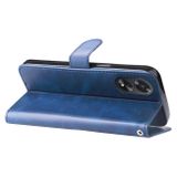 Peňaženkové kožené puzdro Calf Zipper na Oppo A38 - Modrá