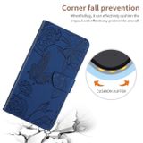 Peňaženkové kožené puzdro Butterfly na Xiaomi 14 Pro - Modrá