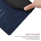 Peňaženkové kožené puzdro Stitching na Oppo A17 - Modrá