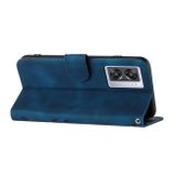Peňaženkové kožené puzdro Line Pattern na Oppo A57 / A57s - Kráľovská modrá