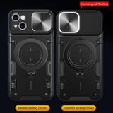 Gumený kryt FOLDING Camshield iPhone 15 - Čierna