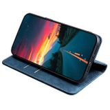 Peňaženkové kožené puzdro Brush na Xiaomi 14 - Modrá