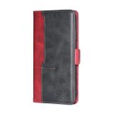 Peňaženkové kožené puzdro Contrast na Xiaomi Redmi Note 12S - Červená a čierna