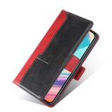 Peňaženkové kožené puzdro Contrast na Xiaomi Redmi Note 12S - Červená a čierna