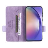 Peňaženkové kožené puzdro Magnetic Clasp na Galaxy A55 5G - Fialová