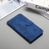 Peňaženkové kožené puzdro Butterfly Embossed na OPPO Reno11 F 5G - Modrá