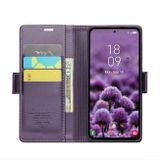 Peňaženkové kožené puzdro Butterfly Buckle Litchi na Galaxy A55 5G - Perleťovo fialová