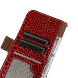 Peňaženkové kožené puzdro Crocodiel Cowhide na OPPO Reno10 5G/10 Pro 5G - Červená