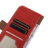 Peňaženkové kožené puzdro Crazy Horse Top na Xiaomi 14 Pro - Červená