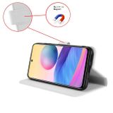 Peňaženkové kožené puzdro Diamond Texture Leather na Galaxy A55 5G - Biela