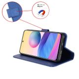 Peňaženkové kožené puzdro Diamond Texture Leather na Galaxy A55 5G - Modrá