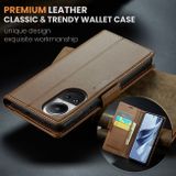 Peňaženkové kožené puzdro CaseMe Litchi na OPPO Reno10 5G/10 Pro 5G - Hnedá
