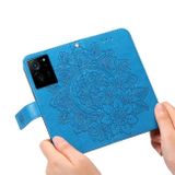 Peňaženkové kožené puzdro 7-petals Texture na Xiaomi 13T / 13T Pro - Modrá
