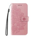 Peňaženkové kožené puzdro 7-petals Texture na Xiaomi 13T / 13T Pro - Ružové zlato