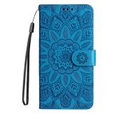 Peňaženkové kožené puzdro Sunflower na Xiaomi 14 Pro - Modrá