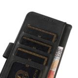 Peňaženkové kožené puzdro Cow Texture na Motorola Edge 40 - Čierna