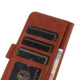 Peňaženkové kožené puzdro Cow Texture na Motorola Edge 40 - Hnedá