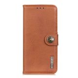 Peňaženkové kožené puzdro KHAZNEH Cowhide na Motorola Edge 40 Neo - Hnedá