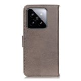 Peňaženkové kožené puzdro KHAZNEH Cowhide na Xiaomi 14 Pro - Khaki