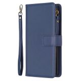 Peňaženkové kožené puzdro Zipper Wallet na Moto E13 - Modrá