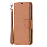 Peňaženkové kožené puzdro Litchi na Xiaomi Redmi 12 - Hnedá