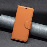 Peňaženkové kožené puzdro Litchi na Xiaomi Redmi 12 - Hnedá
