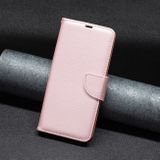 Peňaženkové kožené puzdro Litchi na Xiaomi Redmi 12 - Ružovozlatá