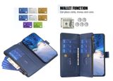 Peňaženkové kožené puzdro Slots Zipper na Samsung Galaxy S24 Ultra 5G - Modrá