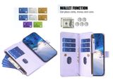 Peňaženkové kožené puzdro Slots Zipper na Samsung Galaxy S24 Ultra 5G - Svetlo fialová