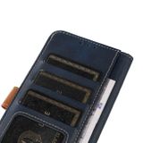 Peňaženkové kožené puzdro Thread Calf na Motorola Edge 40 - Modrá